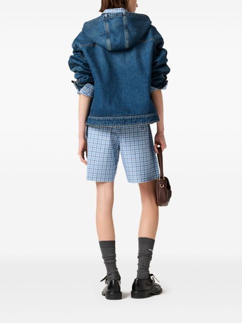 Miu Miu denim hooded jacket - Blue
