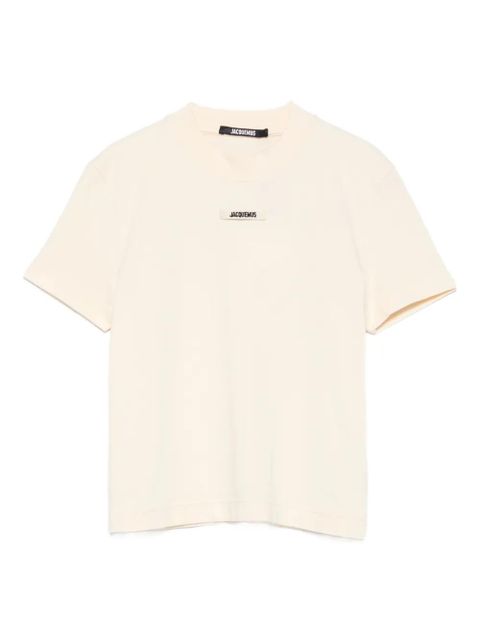 Jacquemus logo-plaque cotton T-shirt - Neutrals - zdjęcie produktu nr 1