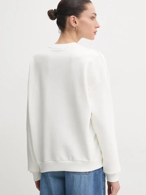 La Mania bluza bawełniana damska kolor biały z aplikacją CHILL