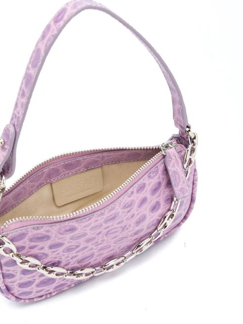BY FAR Rachel crocodile-effect shoulder bag - Purple