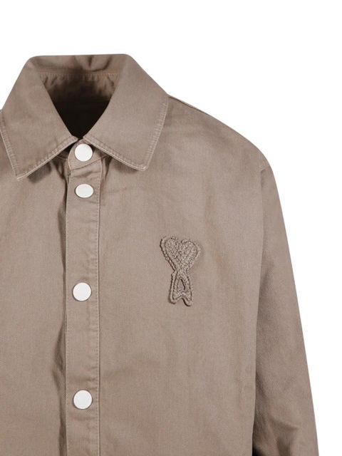 AMI Paris logo-patch shirt - Neutrals