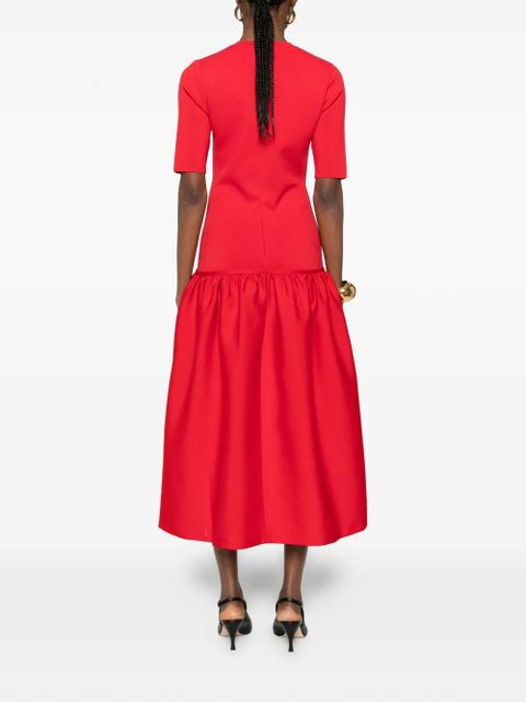 TOTEME twinflower tee gathered midi dress