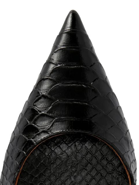 Paris Texas Vera snakeskin point-toe pumps - Black