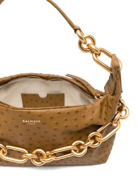 Balmain chain-strap leather shoulder bag - Brown