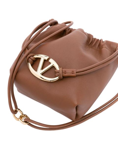 Valentino Garavani mini VLogo Pouf bucket bag - Brown