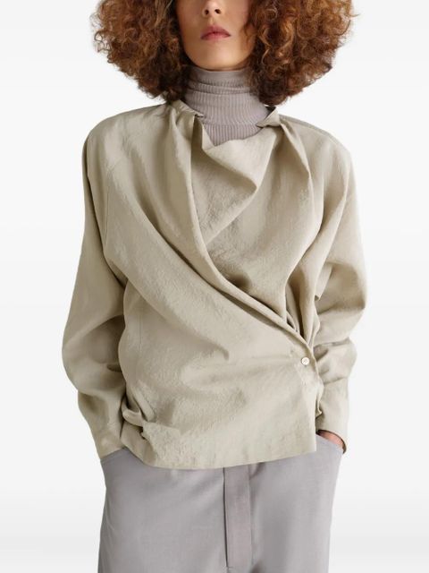 LEMAIRE twisted draped blouse - Neutrals
