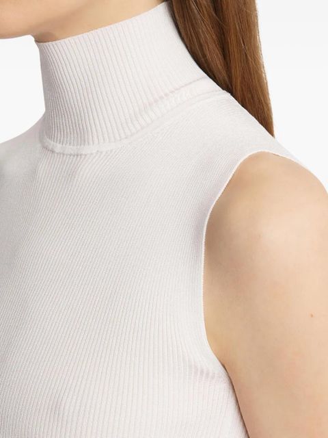 KHAITE ribbed roll-neck benita top - White