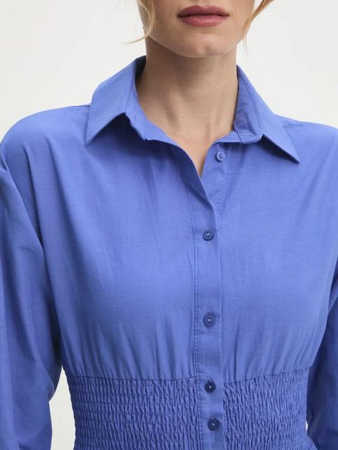 Answear.LAB sukienka kolor granatowy maxi rozkloszowana