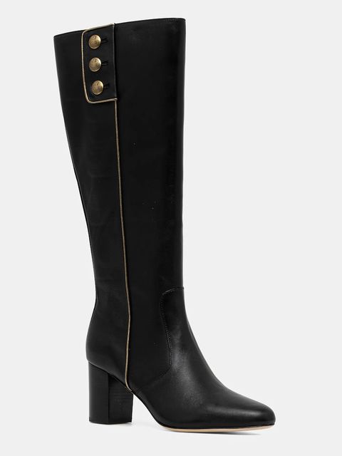 Lauren Ralph Lauren kozaki skórzane Kenndi Tl Hl damskie kolor czarny na słupku 802980067001 - zdjęcie produktu nr 1