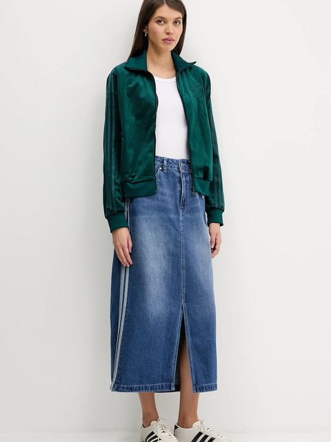 adidas Originals bluza Velvet damska kolor zielony z aplikacją JY2589