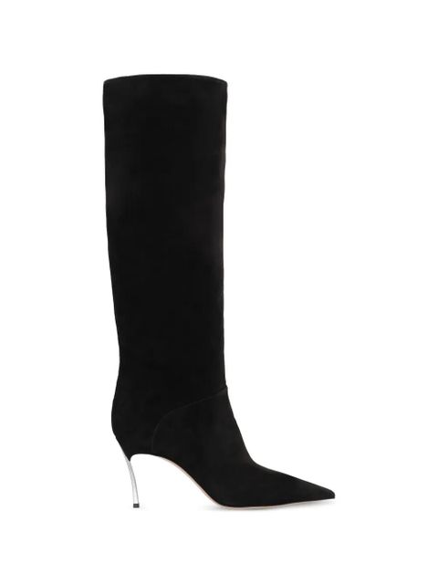 Casadei suede pointed-toe boots - Black - zdjęcie produktu nr 1