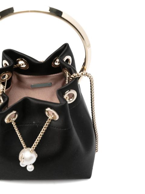 Jimmy Choo Bon Bon ring-handle clutch mini bag - Black