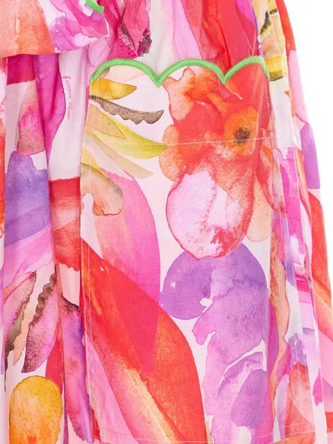 FARM Rio Artsy Flora bow-detail midi dress - Pink