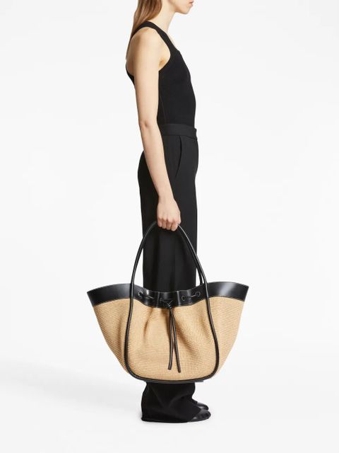 Proenza Schouler XL raffia ruched tote - Neutrals
