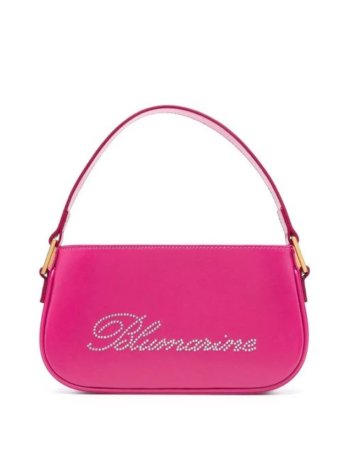 Blumarine rhinestone-logo leather bag - Pink - zdjęcie produktu nr 1