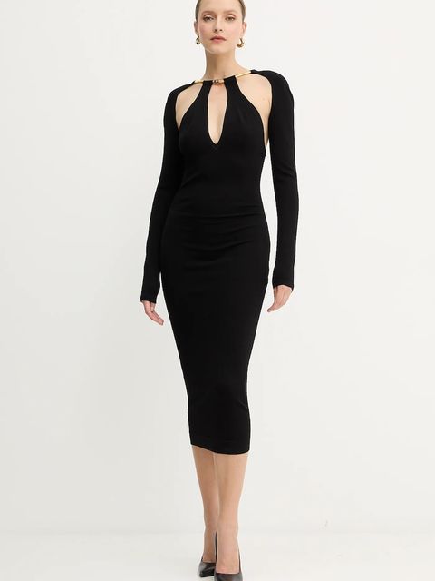 Elisabetta Franchi sukienka kolor czarny midi dopasowana AM11S56E2 - zdjęcie produktu nr 1