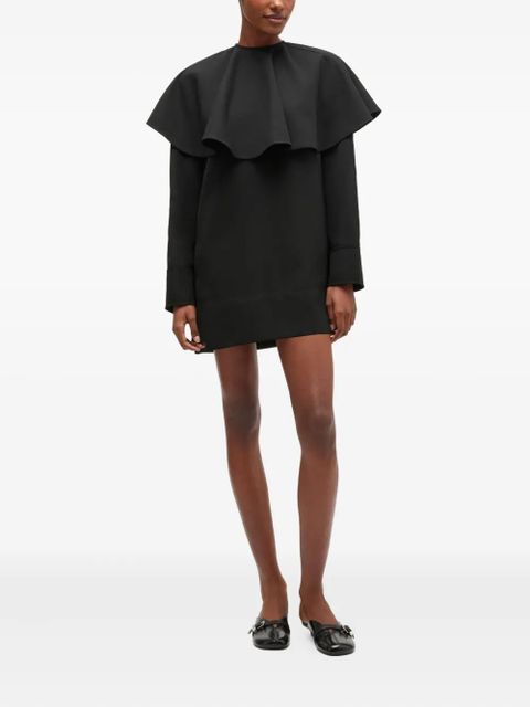 GANNI ruffled cape-attachment mini dress - Black - zdjęcie produktu nr 2