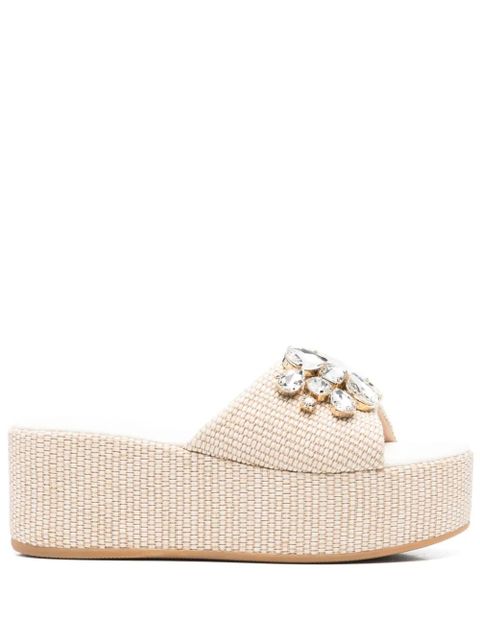 Casadei 65mm crystal-embellished sandals - Neutrals - zdjęcie produktu nr 1