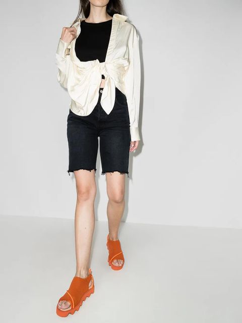 AGOLDE knee-length denim shorts - Black - zdjęcie produktu nr 2