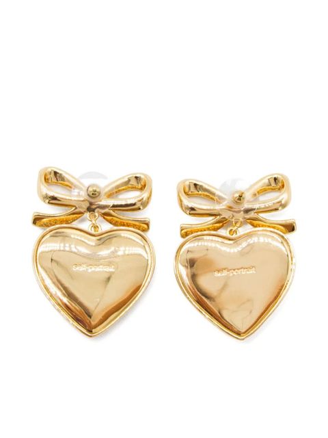 Self-Portrait embellished earrings - Gold