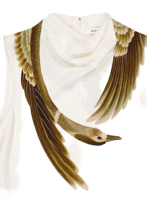 Altuzarra Arlie goose-print top - Neutrals