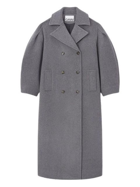 GANNI balloon-sleeves double-breasted coat - Grey - zdjęcie produktu nr 1
