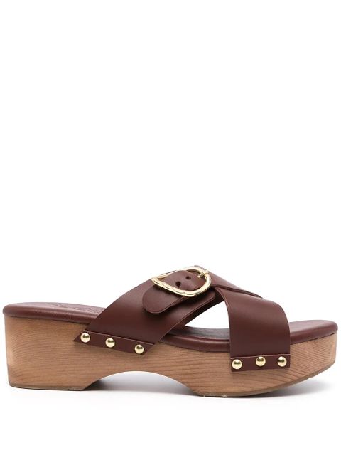 Ancient Greek Sandals Marilisa stud-detail clogs - Brown - zdjęcie produktu nr 1