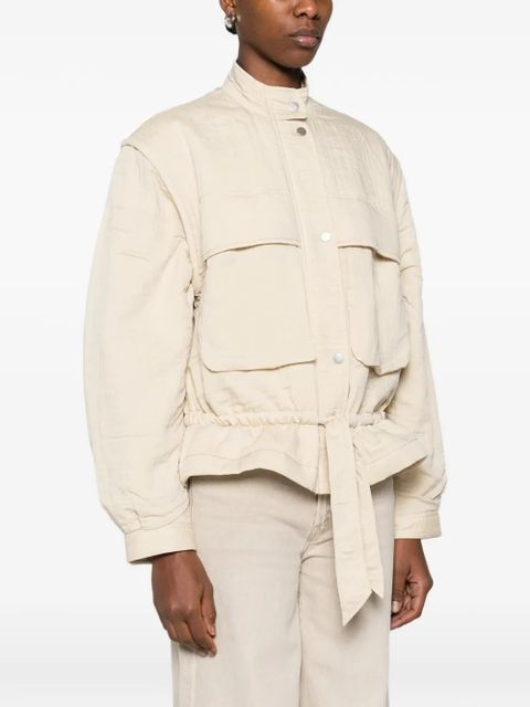 MARANT ÉTOILE patch-pocket tie jacket - Neutrals