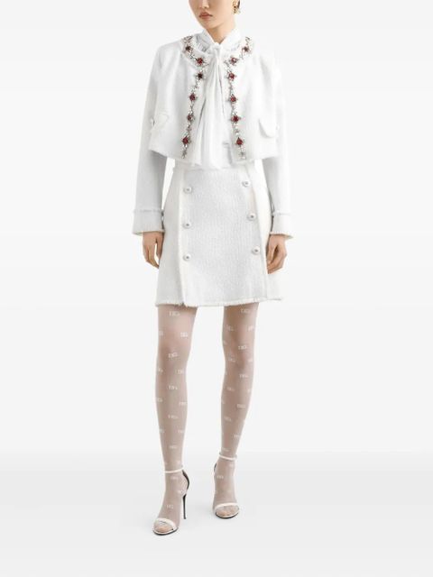 Dolce & Gabbana DNA decorative-button mini skirt - White - zdjęcie produktu nr 2