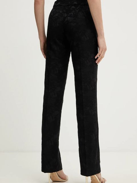 Morgan spodnie damskie kolor czarny proste high waist PFILA.F