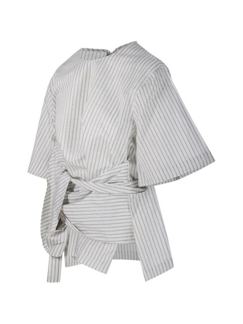 Róhe striped tie blouse - White