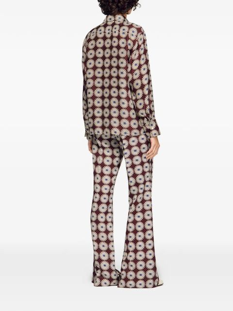 SANDRO floral-print buttoned shirt - Brown
