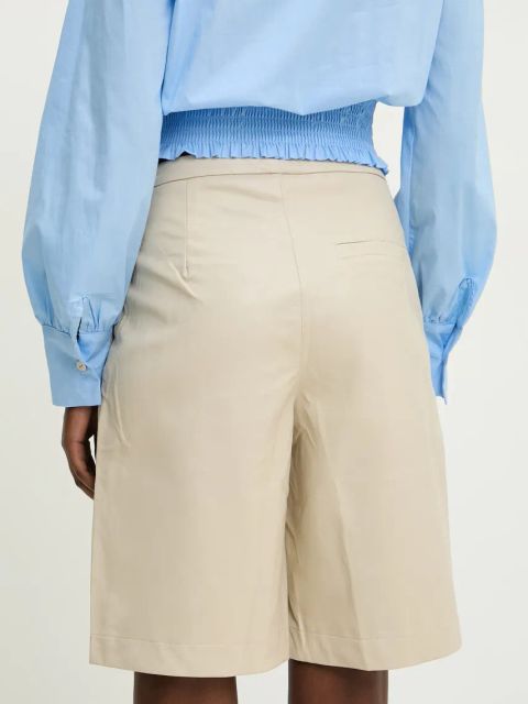 Answear.LAB szorty damskie kolor beżowy gładkie high waist