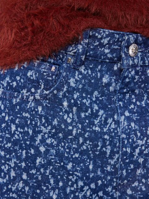Rabanne splatter-print baggy jeans - Blue