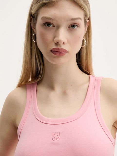 HUGO top damski kolor różowy 50514489