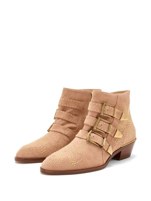 Chloé Susan studded buckle-strap boots - Neutrals - zdjęcie produktu nr 2