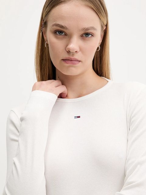 Tommy Jeans longsleeve 2-pack damski kolor biały DW0DW17716