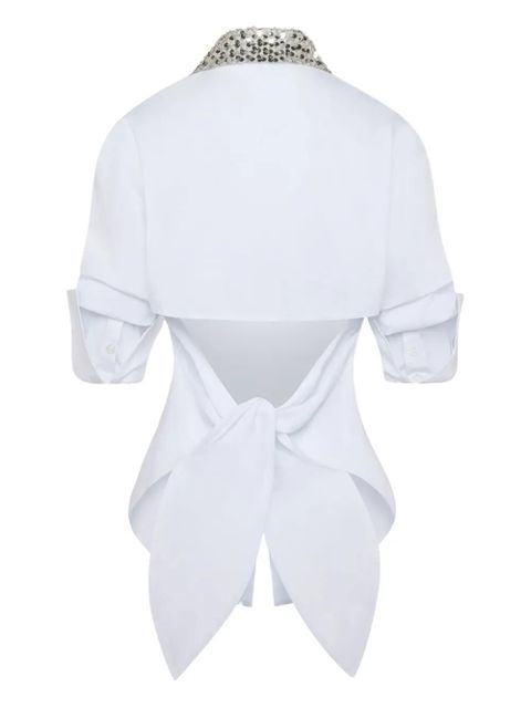 Simon Miller embellished tie loch shirt - White