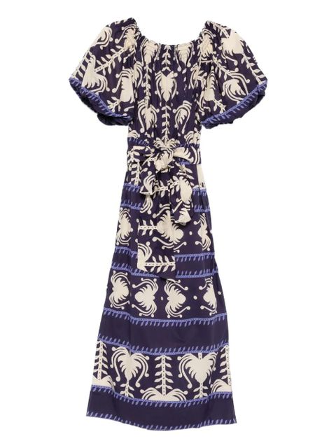 Johanna Ortiz off-shoulder patterned midi dress - Purple - zdjęcie produktu nr 1