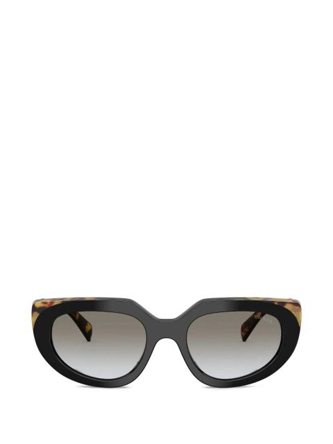 Prada Eyewear geometric oval sunglasses - Black - zdjęcie produktu nr 1