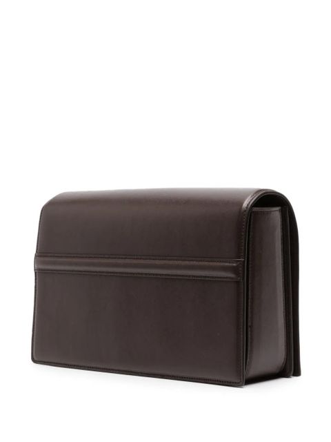 TOTEME T Flap leather crossbody bag - Brown