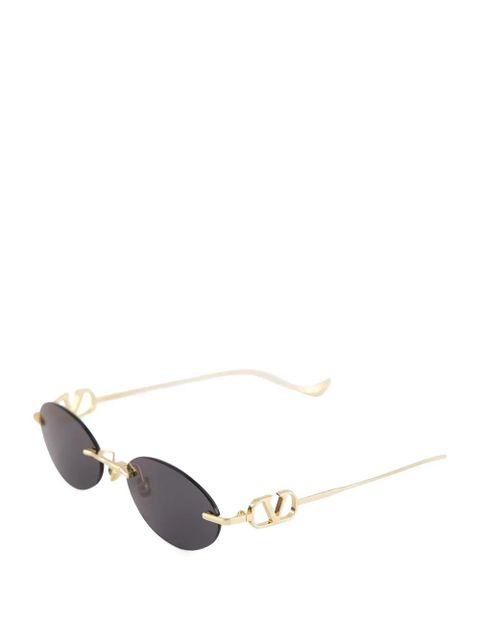 Valentino Garavani V-logo oval-frame sunglasses - Gold - zdjęcie produktu nr 2