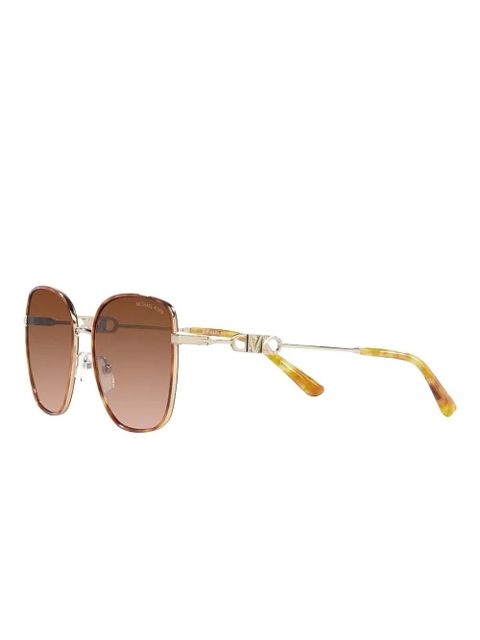 Michael Kors logo-plaque square-frame sunglasses - Brown