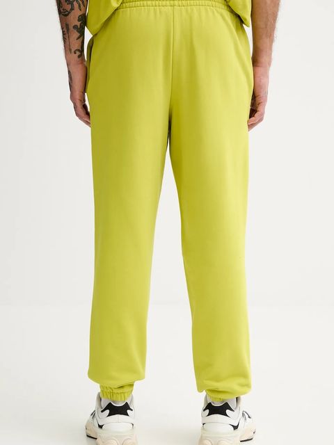 Pangaia spodnie dresowe bawełniane kolor zielony gładkie 10000295