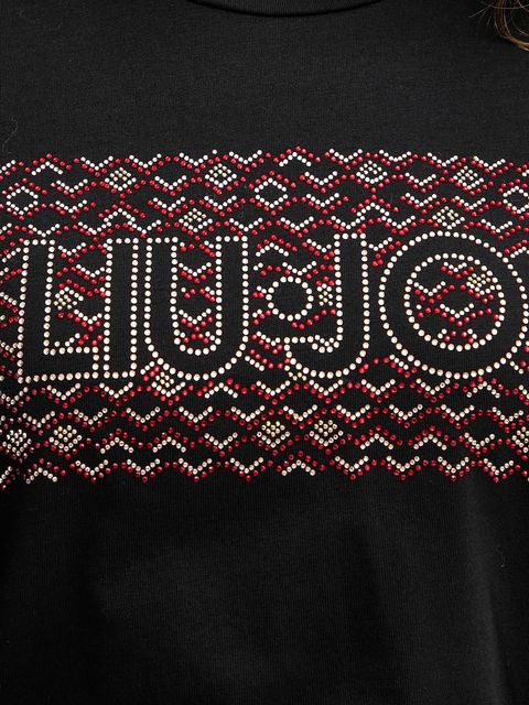 Liu Jo t-shirt bawełniany damski kolor czarny MF5456 JS923