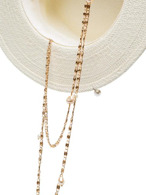 Ruslan Baginskiy chain strap boater hat - White
