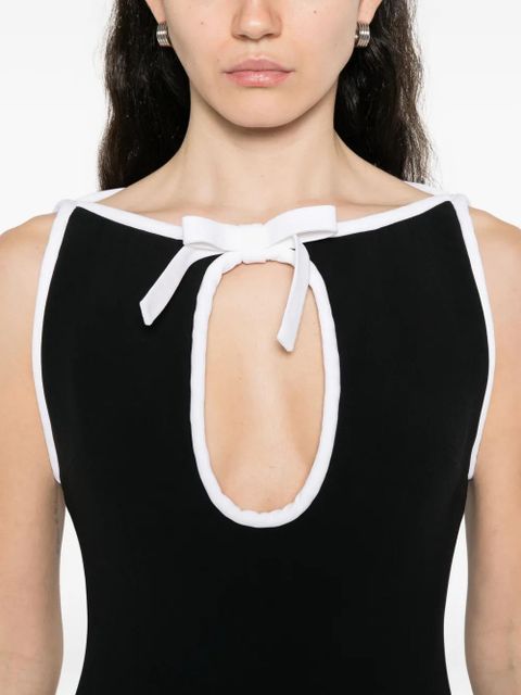 Rowen Rose keyhole-neck sleeveless midi dress - Black