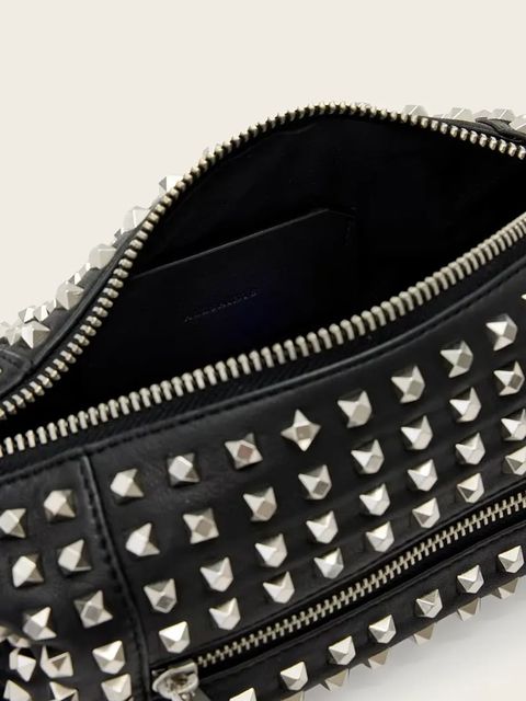 AllSaints torebka skórzana kolor czarny W558XD