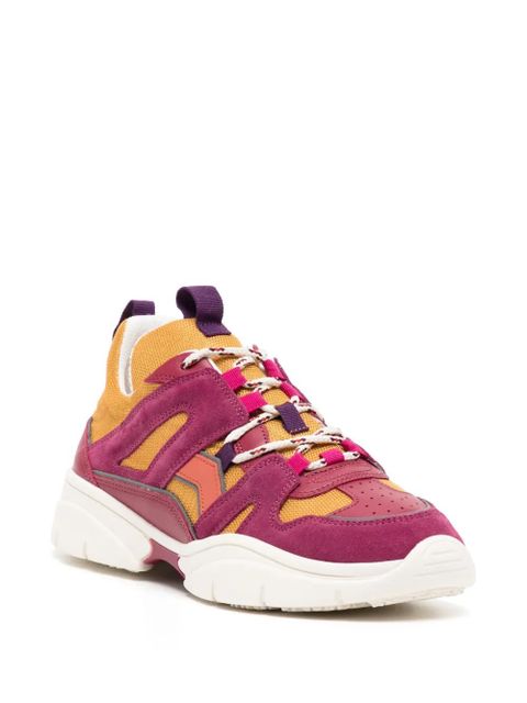 ISABEL MARANT Kindsay panelled leather sneakers - Purple - zdjęcie produktu nr 2