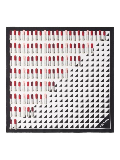 Prada printed silk scarf - Black